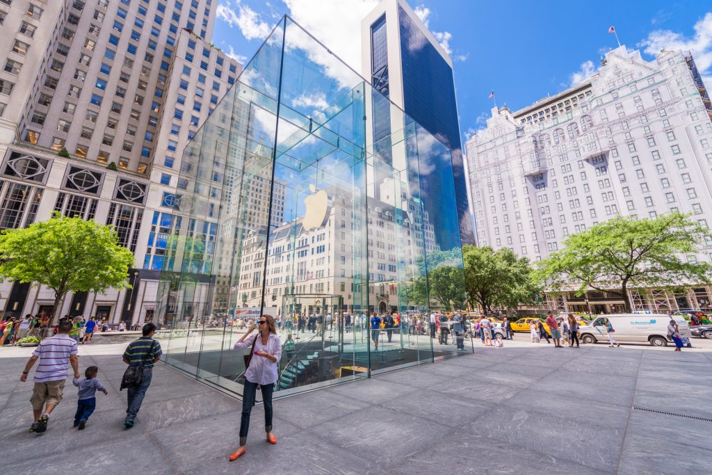 exterior view of apple store on t